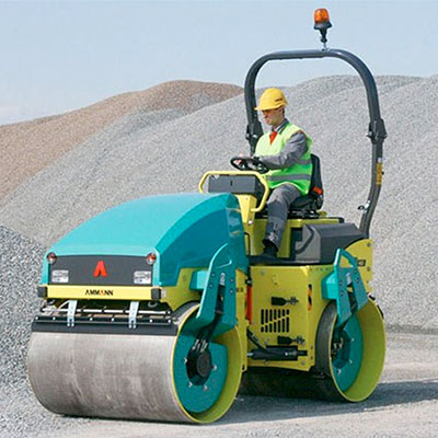 Picture showing an Ammann Roller being operated on a construction site